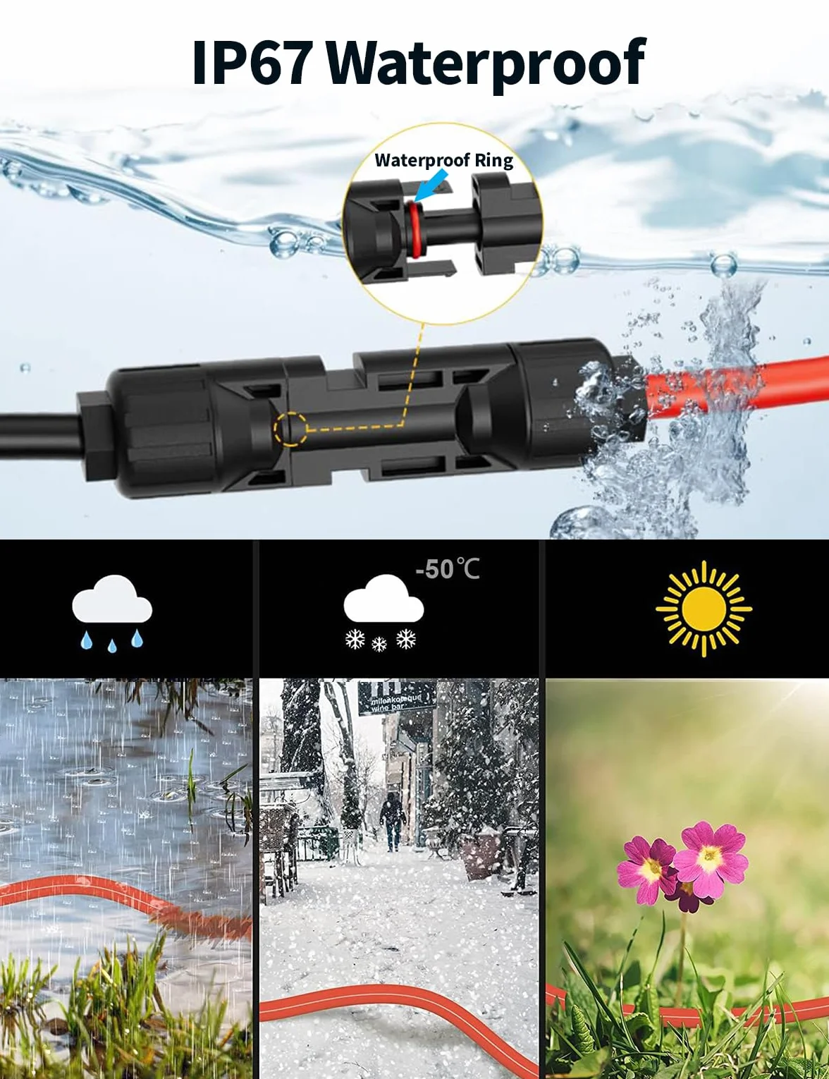 Kabel do ładowania solarnego 3 m, wtyczka solarna na wtyk XT60, adapter do panelu słonecznego, kabel do ładowania do stacji Bluetti Ecoflow Power Stations, EF DELTA 2, River Pro MAX, 12AWG 4 mm², 3