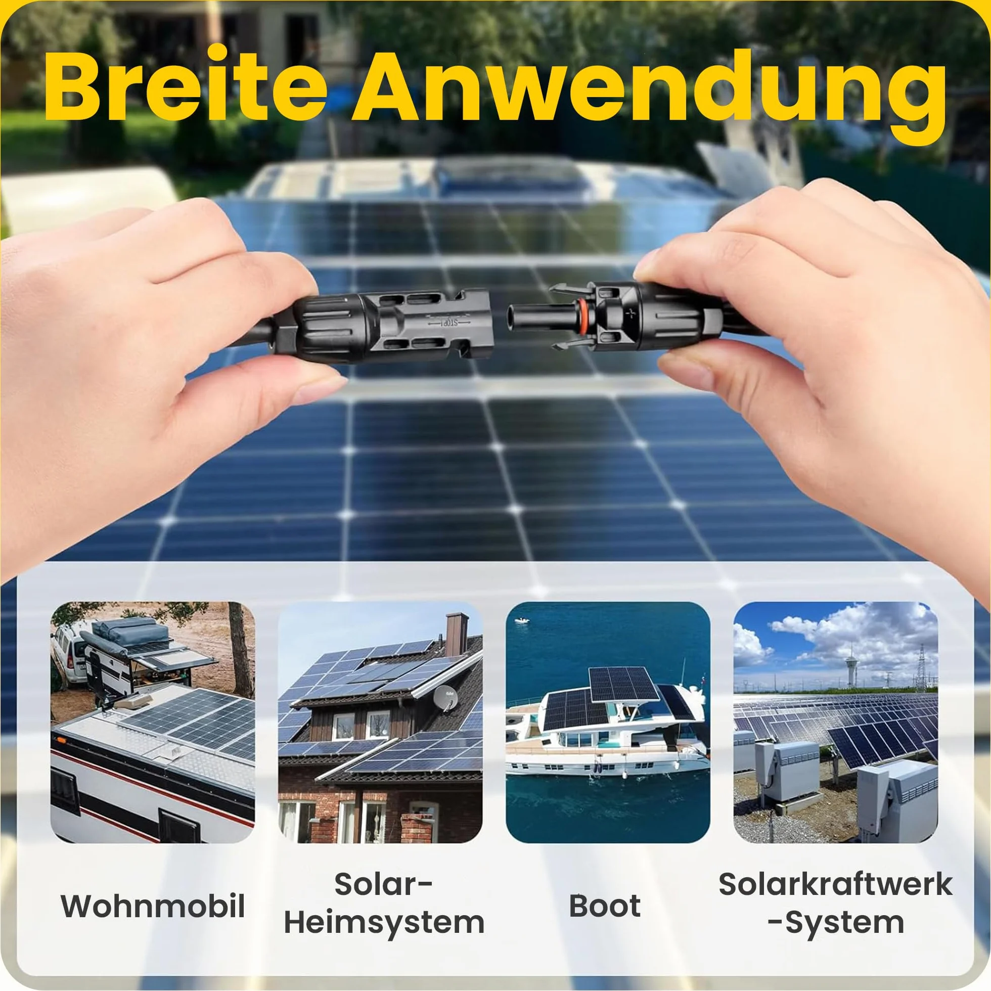Offgridtec Płaski kabel PV-do-PV 4 mm², super płaski kabel solarny z wysokiej jakości wtyczkami, połączenie Plug & Play 40 A do modułów solarnych, stacji zasilających i falowników (1,5 m)