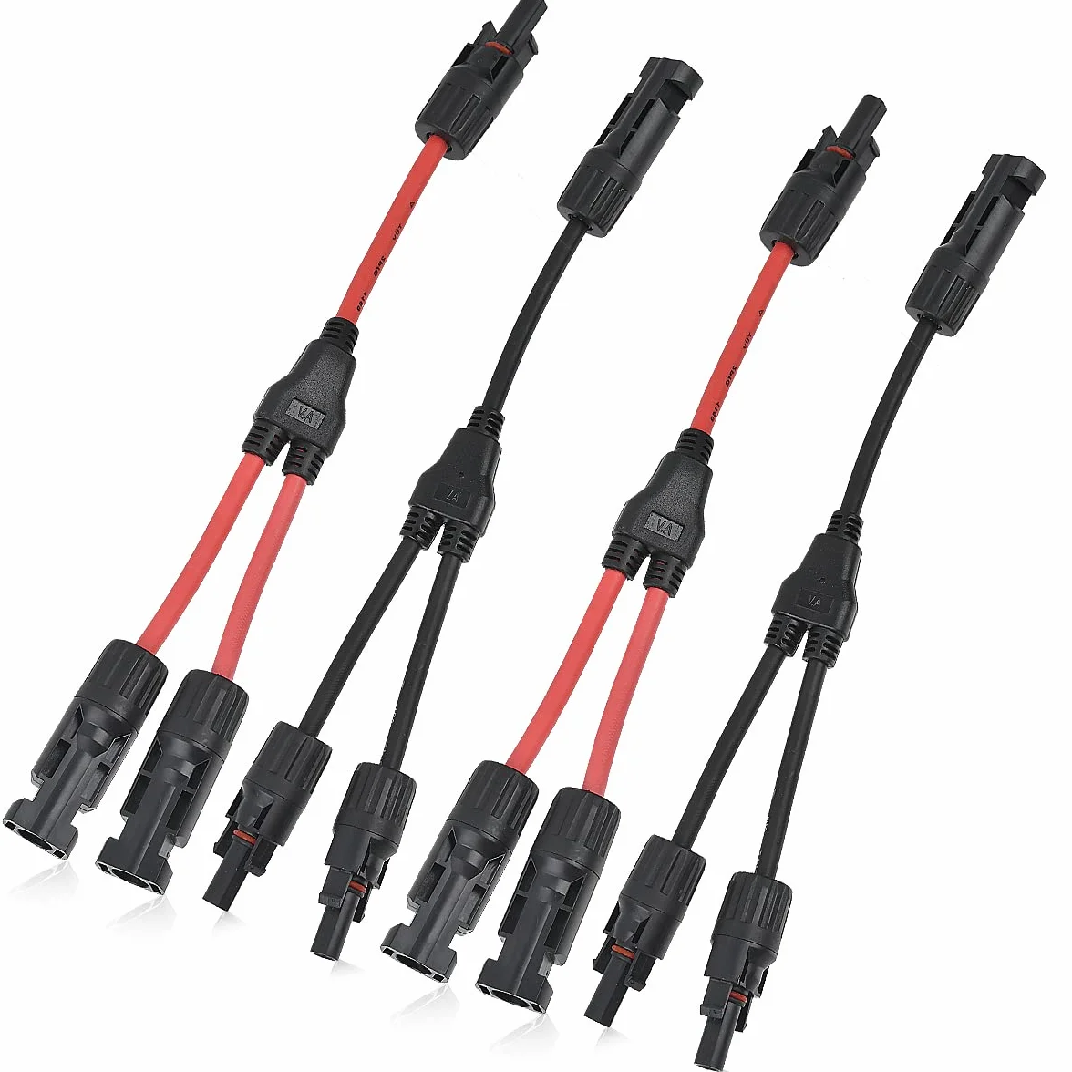 2 pary kabli solarnych, rozdzielacz Y, kabel do paneli słonecznych MMF+FFM do równoległego przyłącza fotowoltaicznego, wtyczka do paneli słonecznych, przyłącze solarne, adapter równoległy do