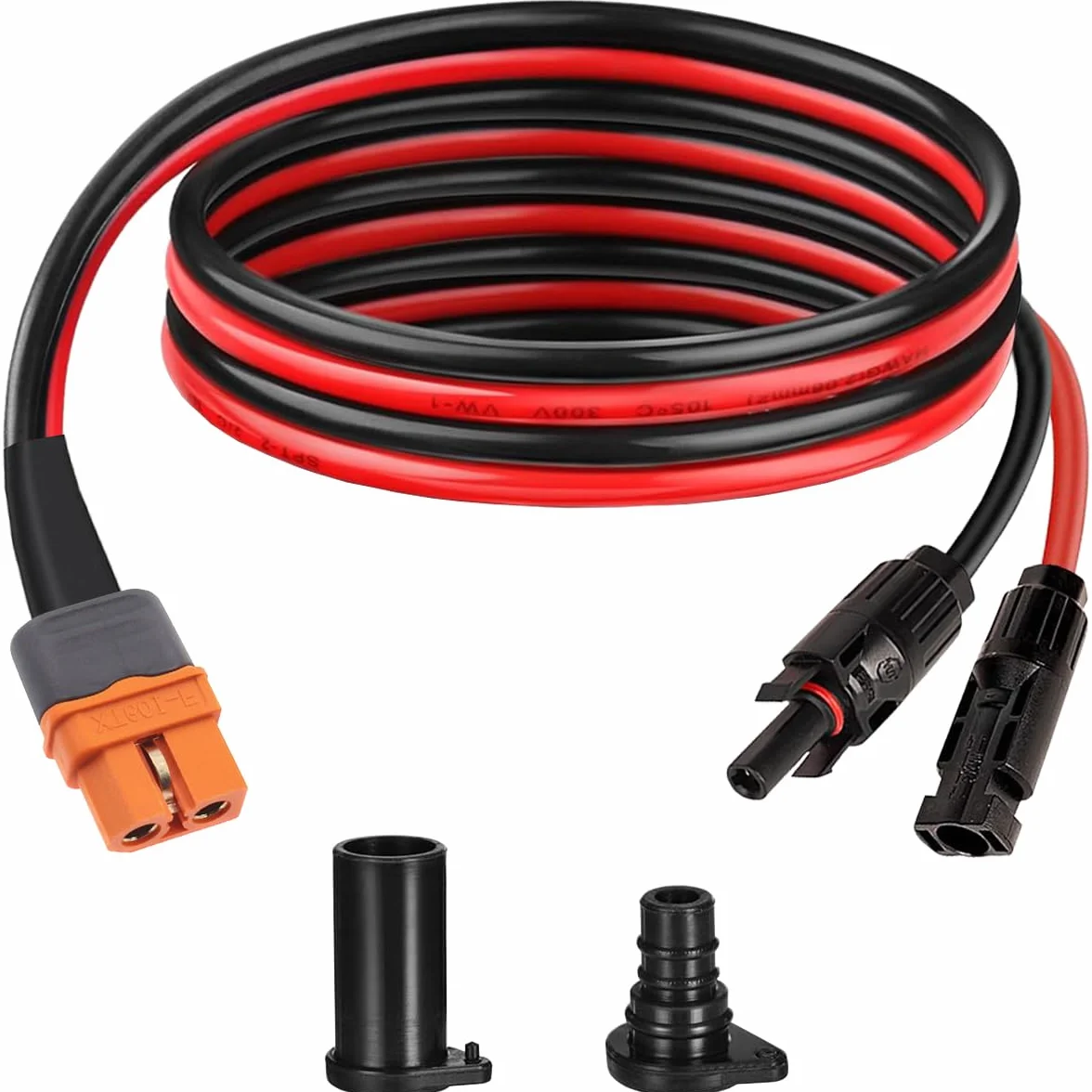 XT60i to Solar Cable 10AWG Solar Panel to XT60i Connector Adapter, XT60i żeński kabel przedłużający do przenośnej stacji zasilania Solar Generator panele słoneczne (0,6 m)