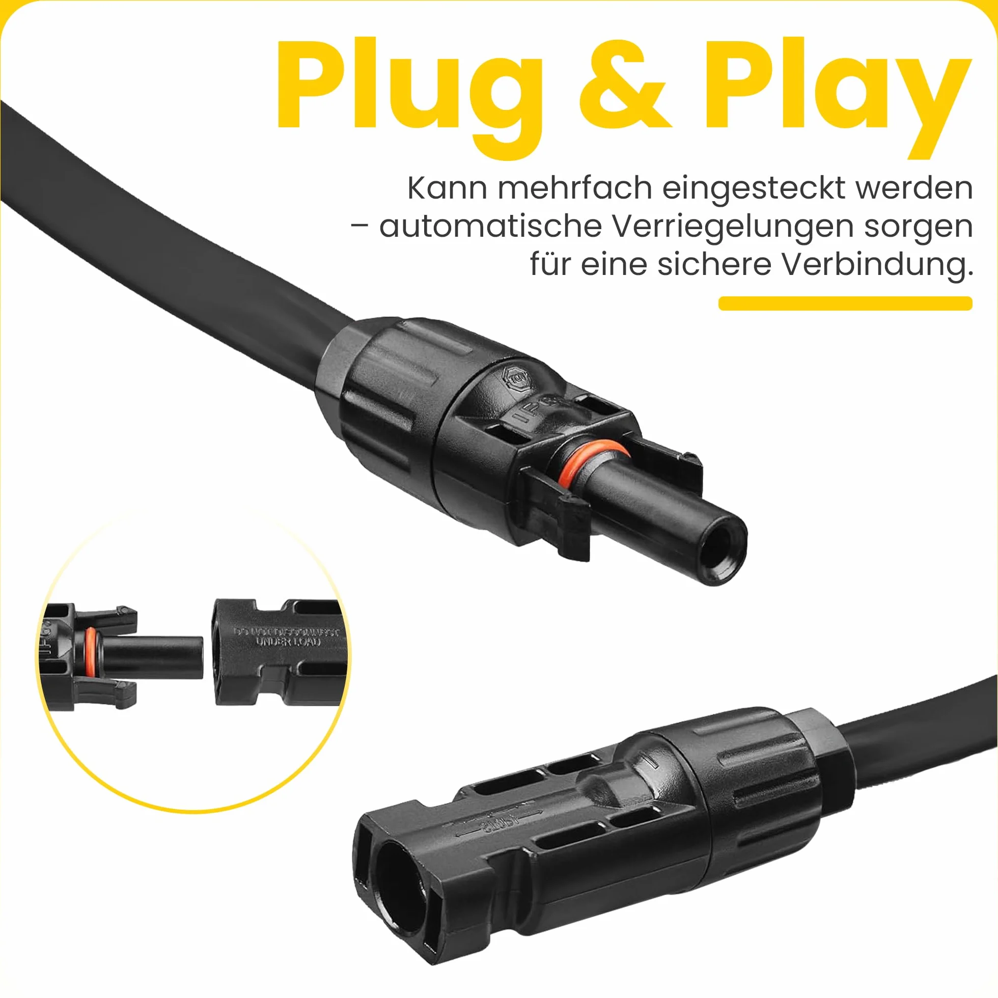 Offgridtec Płaski kabel PV-do-PV 4 mm², super płaski kabel solarny z wysokiej jakości wtyczkami, połączenie Plug & Play 40 A do modułów solarnych, stacji zasilających i falowników (1,5 m)