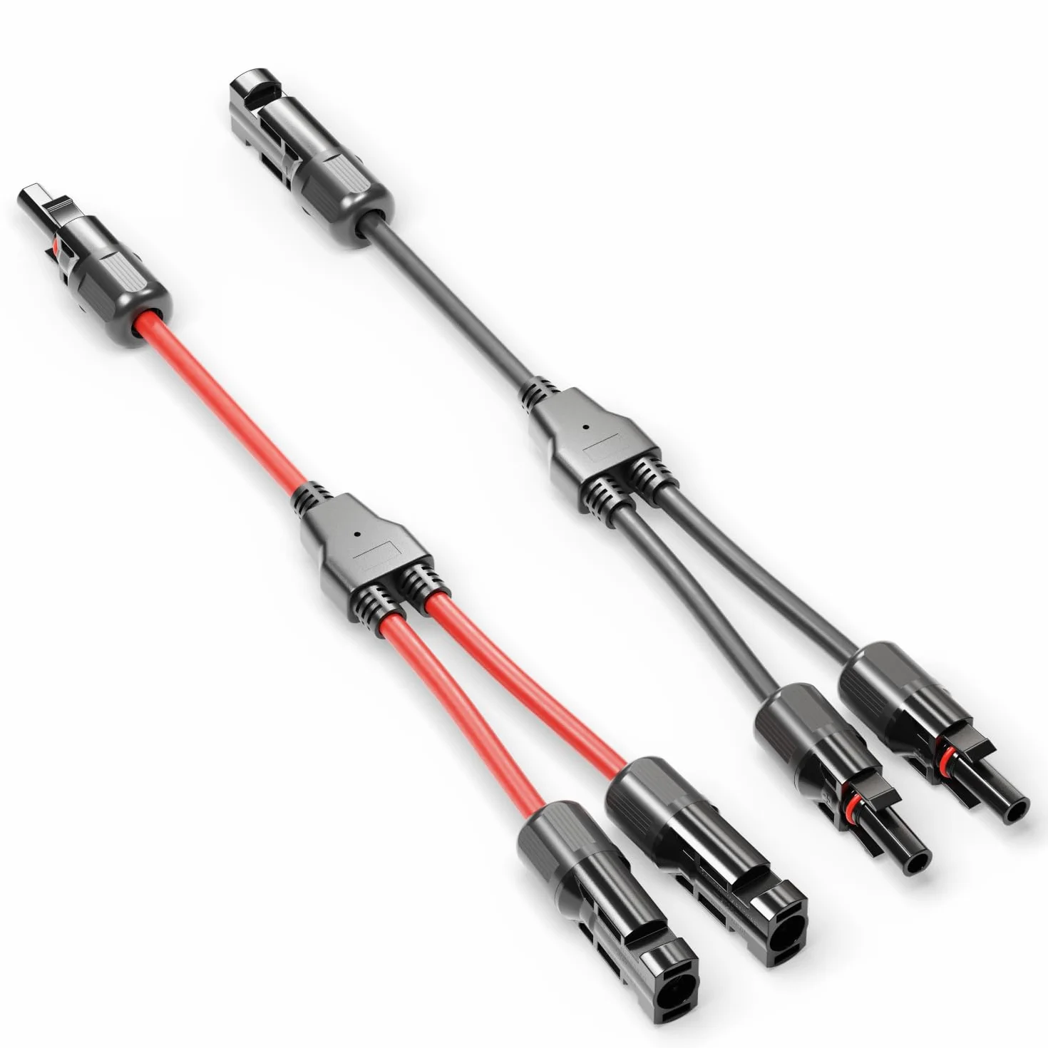 deleyCON Kabel solarny Y 2/1 adapter 6 mm² - wtyczka Y PV4 / adapter T IP68 1500 V - (M/FF, F/MM) - do instalacji solarnych, paneli słonecznych, instalacji PV, fotowoltaiki, wtyczki PV (30 cm)