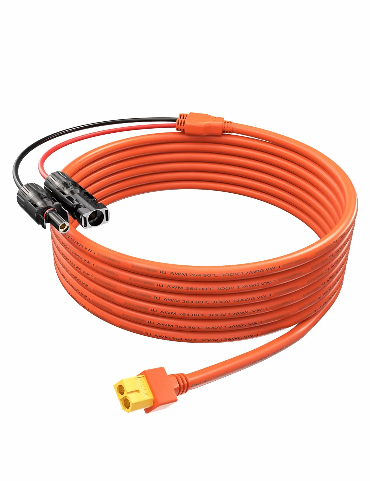 Kabel do ładowania solarnego 3 m, wtyczka solarna na wtyk XT60, adapter do panelu słonecznego, kabel do ładowania do stacji Bluetti Ecoflow Power Stations, EF DELTA 2, River Pro MAX, 12AWG 4 mm², 3